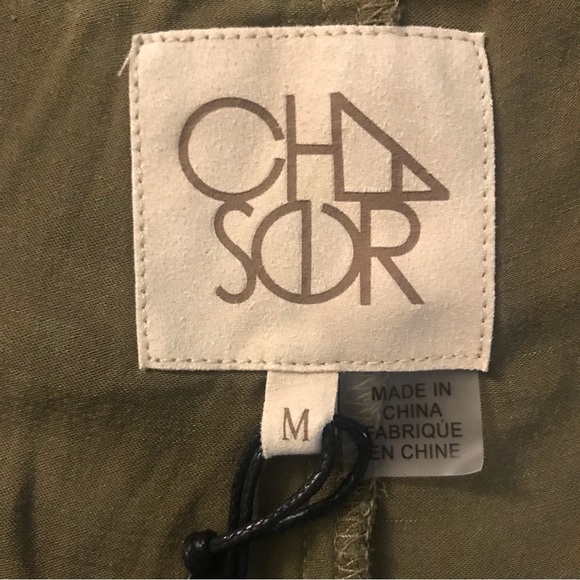 Chaser Shorts Drawstring Olive Scalloped Flap Hem Size Medium NWOT - Picture 3 of 7